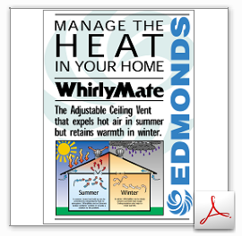 Edmonds WhirlyMate Adjustable Ceiling Vent